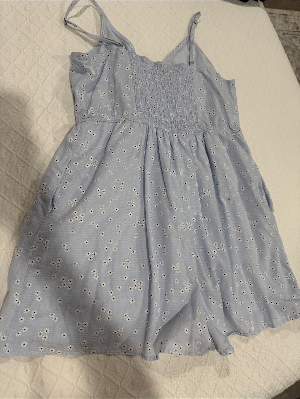 Wild Fable Light Blue Daisy Print Wrap Romper -L - Picture 5 of 7